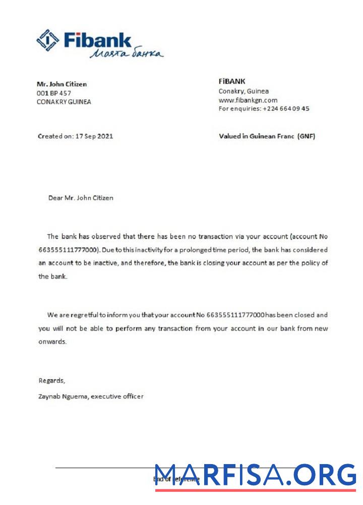 Realistic Guinea Fibank closure reference download for verification